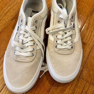 Vans Men's Cream Canvas Sneakers